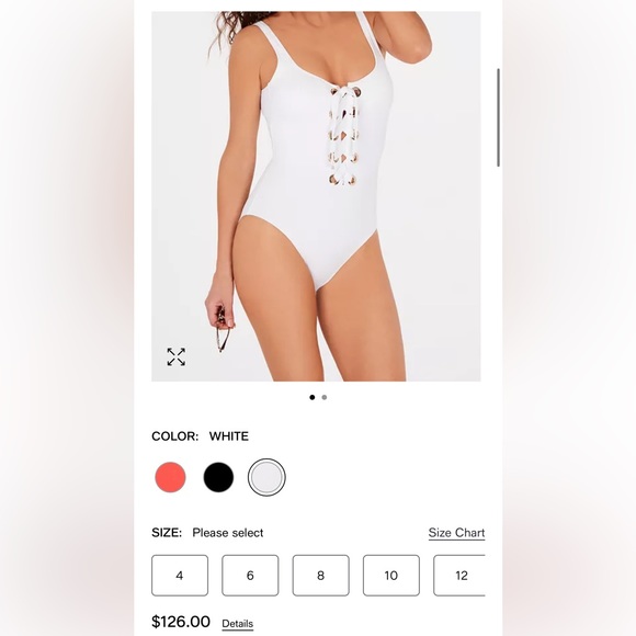 Michael Kors Lace-Up One-Piece Swimsuit size 6 - Picture 3 of 7